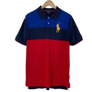 Polo Ralph Lauren Boys Classic Fit Big Pony Color Block Polo Shirt Kids XL 18-20